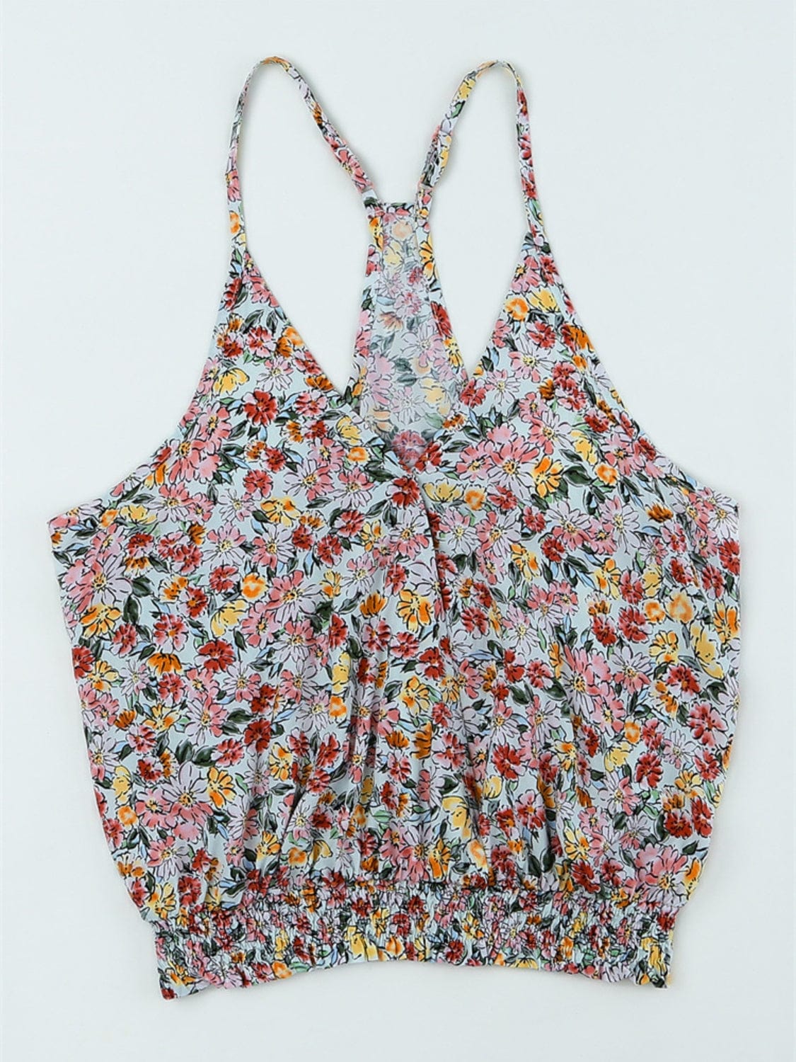 Light Gray Floral Surplice Cami