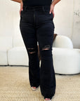 Judy Blue Full Size High Waist Distressed Flare Jeans