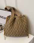 Drawstring Bubble Texture Tote Bag