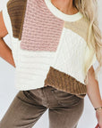 Color Block Cable-Knit Sweater Vest