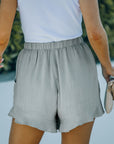 Elastic Waist Shorts with Pockets