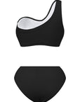 Black Single Shoulder Bikini Set