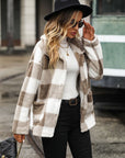 Plaid Collared Neck Button Down Jacket