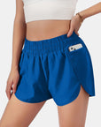 Midnight Blue Elastic Waist Active Shorts