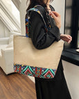 Rosy Brown Geometric Medium Tote Bag