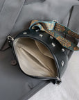 Dim Gray PU Leather Sling Bag Sentient Beauty Fashions Bag