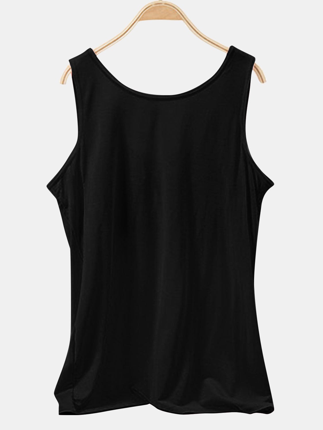 Black Scoop Neck Wide Strap Tank