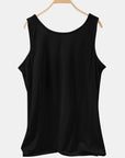 Black Scoop Neck Wide Strap Tank