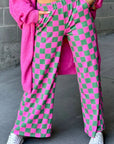 Checkered Wide Leg Pants