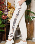 Gray Celeste Design Full Size Camouflage Elastic Waist Sweatpants