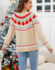 Angel Wings Graphic Round Neck Long Sleeve Sweater