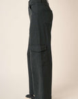 Mittoshop Wide Leg High Waist Pants with Cargo Pockets