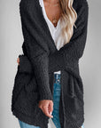 Double Take Pocketed Open Front Long Sleeve Cardigan