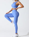 Round Neck Tank and High Waist Leggings Active Set