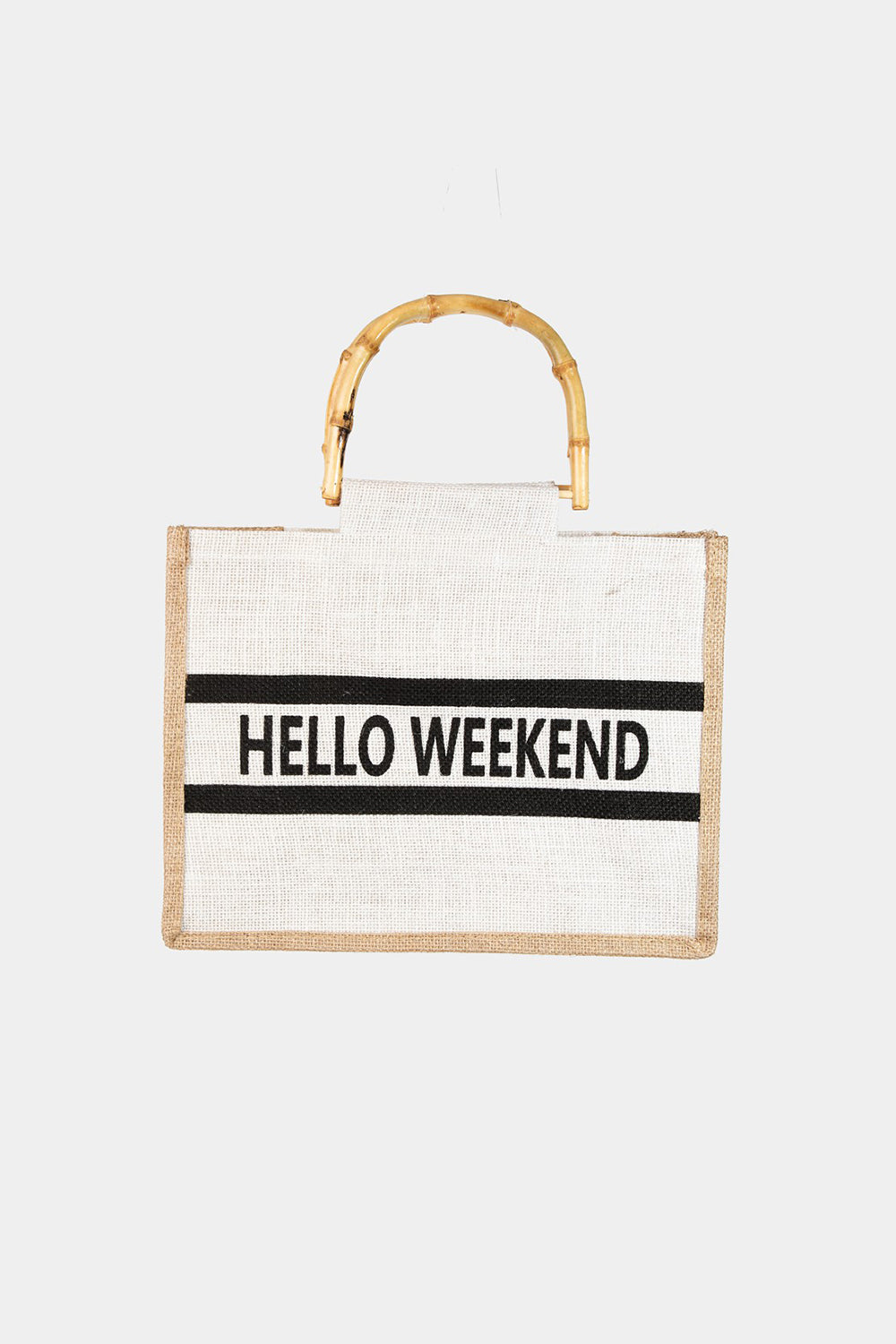 Lavender Fame Bamboo Handle Hello Weekend Tote Bag Sentient Beauty Fashions *Accessories