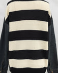 Contrast Round Neck Long Sleeve Sweater