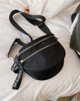 Dark Slate Gray Double Zip Nylon Crossbody Bag Sentient Beauty Fashions Bag