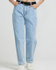 Light Gray Pocketed Straight Leg Jeans