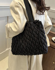 Drawstring Bubble Texture Tote Bag