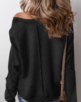 Exposed Seam Long Sleeve Sweatshirt