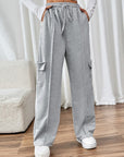 Perfee Drawstring Wide Leg Pants with Pockets