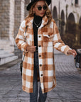 Plaid Collared Neck Button Down Coat