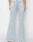 Risen Full Size High Rise Front Patch Pocket Flare Jeans