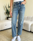 Gray Judy Blue Full Size High Waist Distressed Straight Jeans