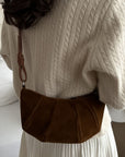 Suede Croissant Shape Shoulder Bag