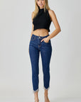 RISEN Full Size Embellished Mid Rise Crop Skinny Jeans