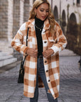 Plaid Collared Neck Button Down Coat