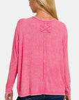 Pale Violet Red Zenana Round Neck Long Sleeve T-Shirt