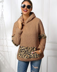 Ivy Lane Sherpa Leopard Long Sleeve Hoodie