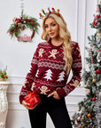 Gingerbread Round Neck Long Sleeve Sweater