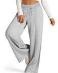 Drawstring Elastic Waist Wide Leg Pants