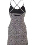 Dim Gray V-Neck Spaghetti Strap Top and Skirt Swim Set