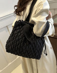 Drawstring Bubble Texture Tote Bag