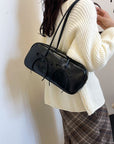 PU Leather Bow Trim Shoulder Bag