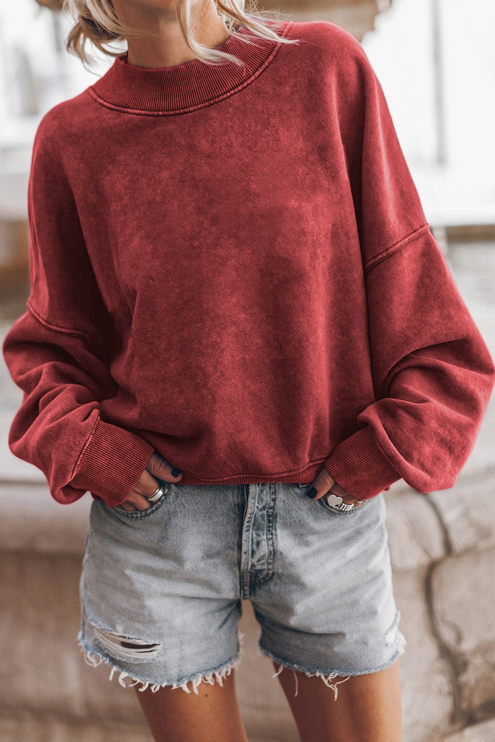 Sienna Round Neck Dropped Shoulder Sweatshirt