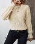 Round Neck Dropped Shoulder Sweater