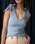 V-Neck Tie Shoulder Tank