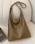 Gray PU Leather Shoulder Bag Sentient Beauty Fashions *Accessories