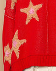 POL Long Sleeve Star Patch Sweater