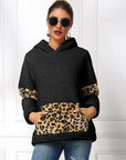 Ivy Lane Sherpa Leopard Long Sleeve Hoodie