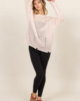 HYFVE Distressed Long Sleeve Knit Top