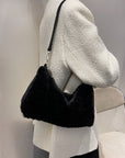 Faux Fur Removable Strap Shoulder Bag