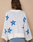 POL Long Sleeve Star Patch Sweater