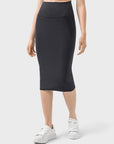 Dark Slate Gray Slit Wrap Active Skirt