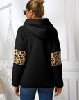 Ivy Lane Sherpa Leopard Long Sleeve Hoodie