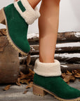 Thermal Fuzzy Block Heel Boots